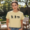 Observing Judging Resting Cat Tee | Boxy Cropped Cat Shirt - Clothing, Women, T-Shirts, Cropped - EpiAl's Shop