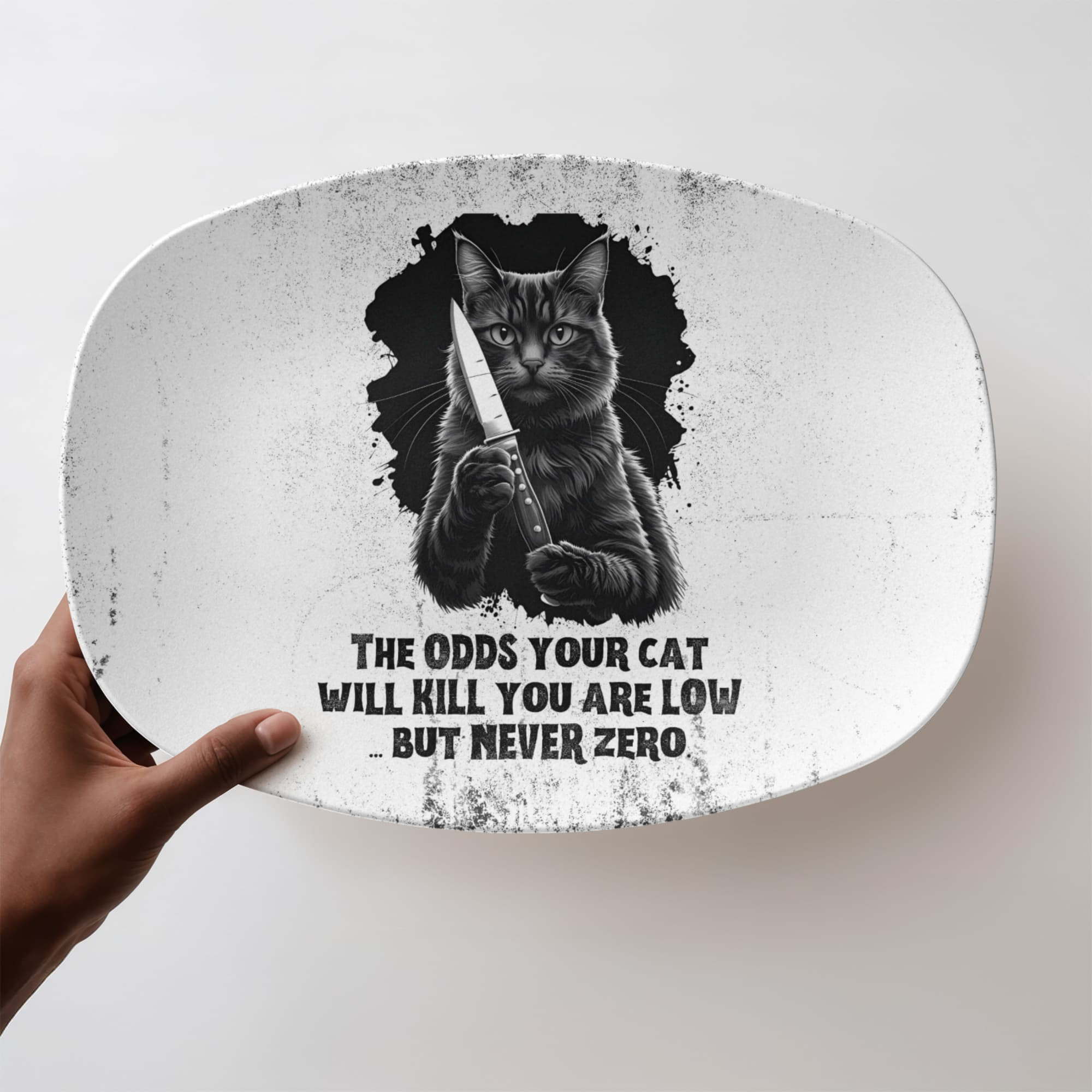 Odds Your Cat Will Kill You Collectible Platter - Decor, Kitchen & Dining, Serving Platters - EpiAl's Shop