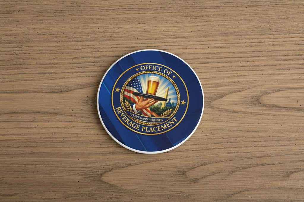 Office of Beverage Placement Coaster – “Steady Hand Required” Ceramic Coaster (Round or Square) - Decor, Coasters - EpiAl's Shop