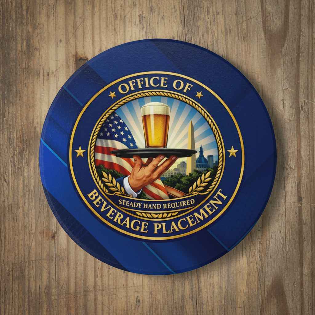 Office of Beverage Placement Coaster – “Steady Hand Required” Ceramic Coaster (Round or Square) - Decor, Coasters - EpiAl's Shop