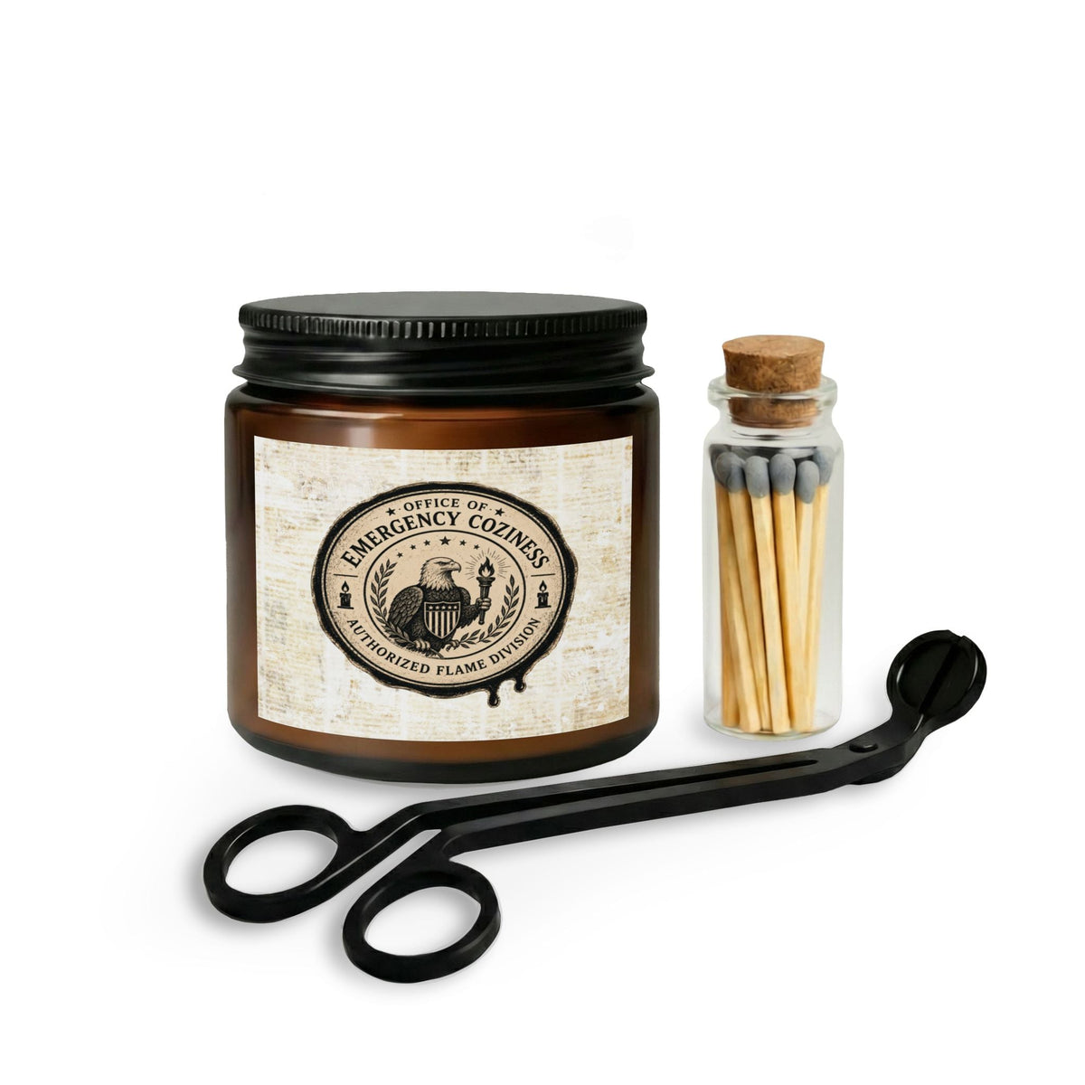 Office of Emergency Coziness Candle Set | Gift Box with Wick Trimmer & Matches - Decor, Candles, Scented - EpiAl's Shop