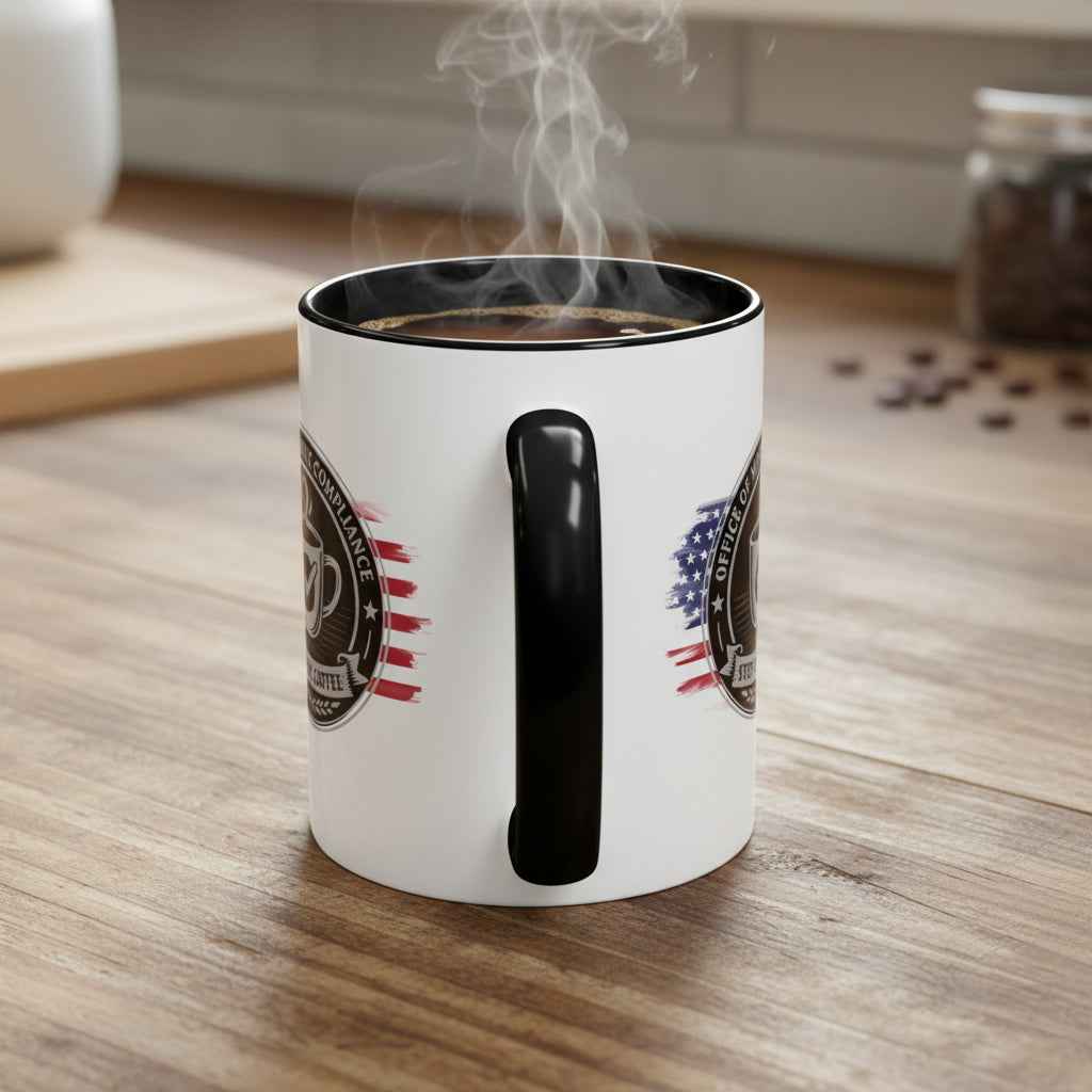 Office of Morning Compliance Coffee Mug – “Step One: Coffee” Official Seal Cup - Drinkware, Coffee Mugs - EpiAl's Shop