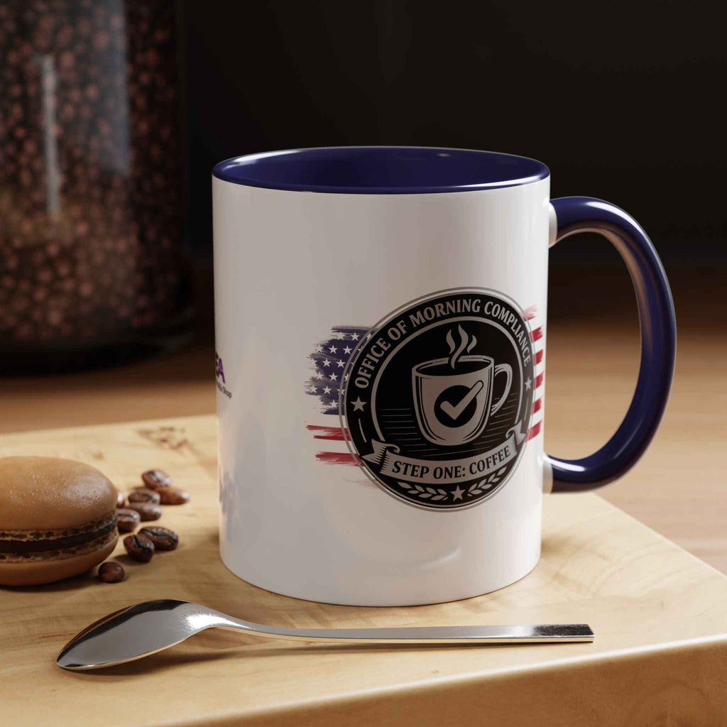 Office of Morning Compliance Coffee Mug – “Step One: Coffee” Official Seal Cup - Drinkware, Coffee Mugs - EpiAl's Shop