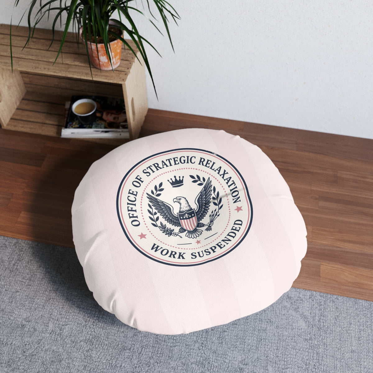 Office of Strategic Relaxation – Round Floor Pillow - Decor, Pillows, Floor - EpiAl's Shop