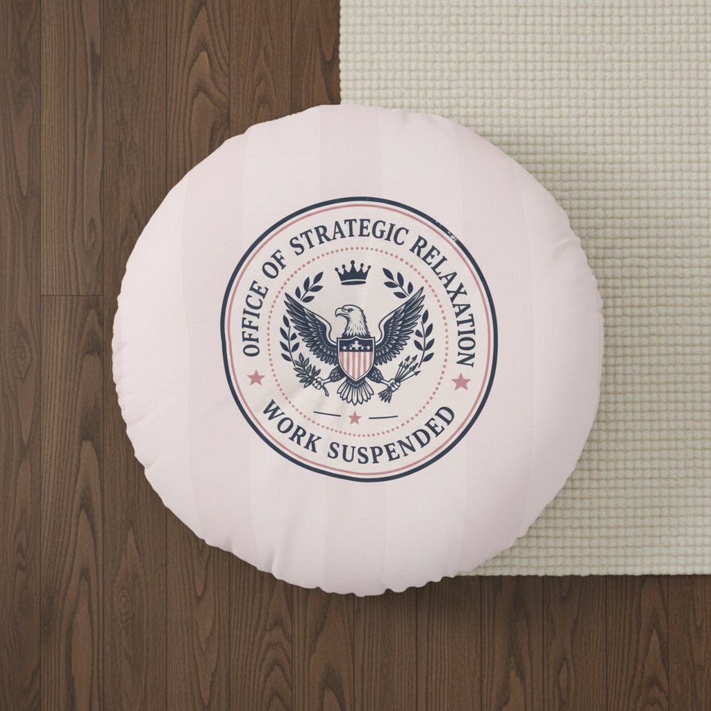 Office of Strategic Relaxation – Round Floor Pillow - Decor, Pillows, Floor - EpiAl's Shop