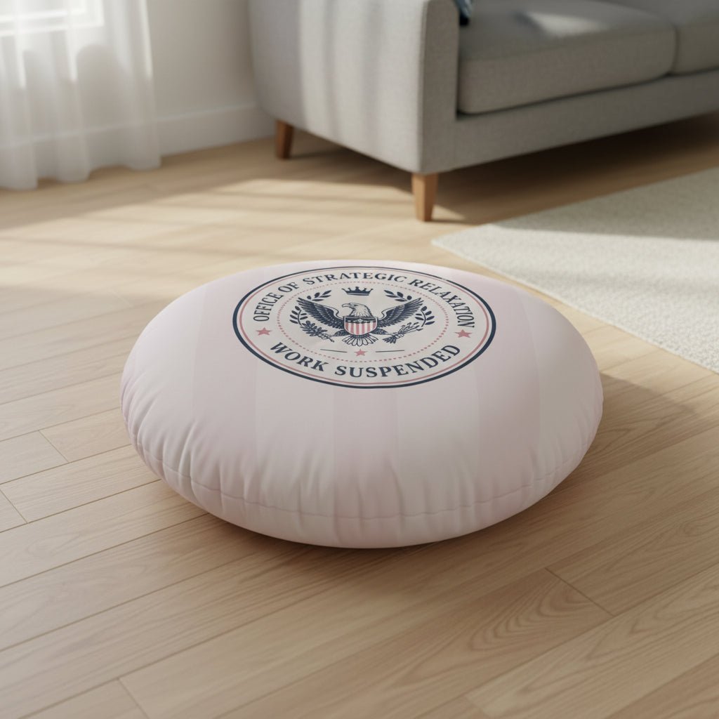 Office of Strategic Relaxation – Round Floor Pillow - Decor, Pillows, Floor - EpiAl's Shop