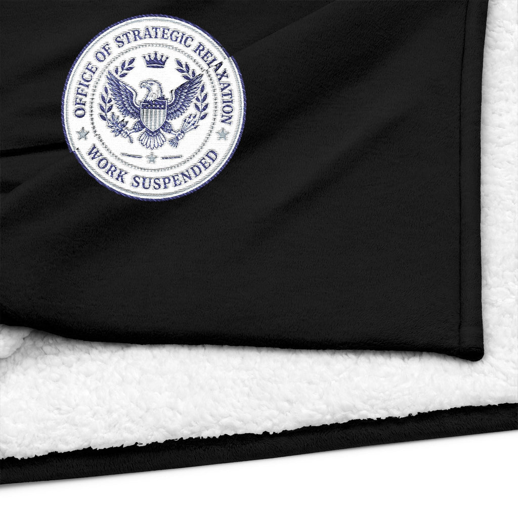 Office of Strategic Relaxation Sherpa Throw Blanket – Work Suspended - Decor, Blankets, Throw - EpiAl's Shop