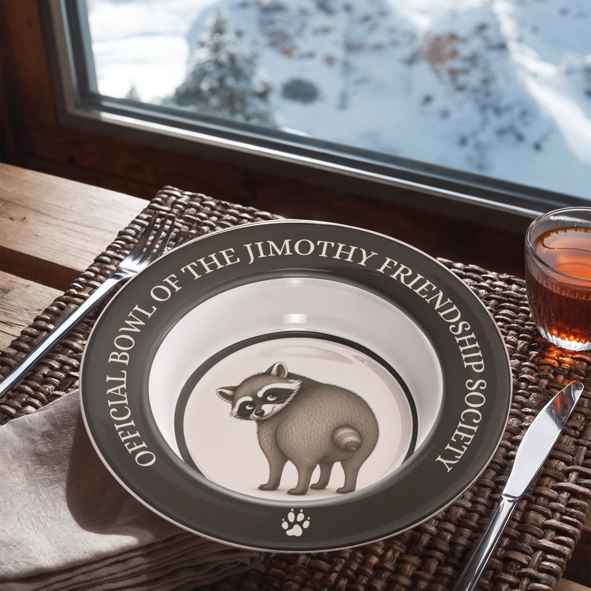 Official Bowl of the Jimothy Friendship Society – 8.5-Inch Raccoon Bowl - Tableware, Bowls - EpiAl's Shop