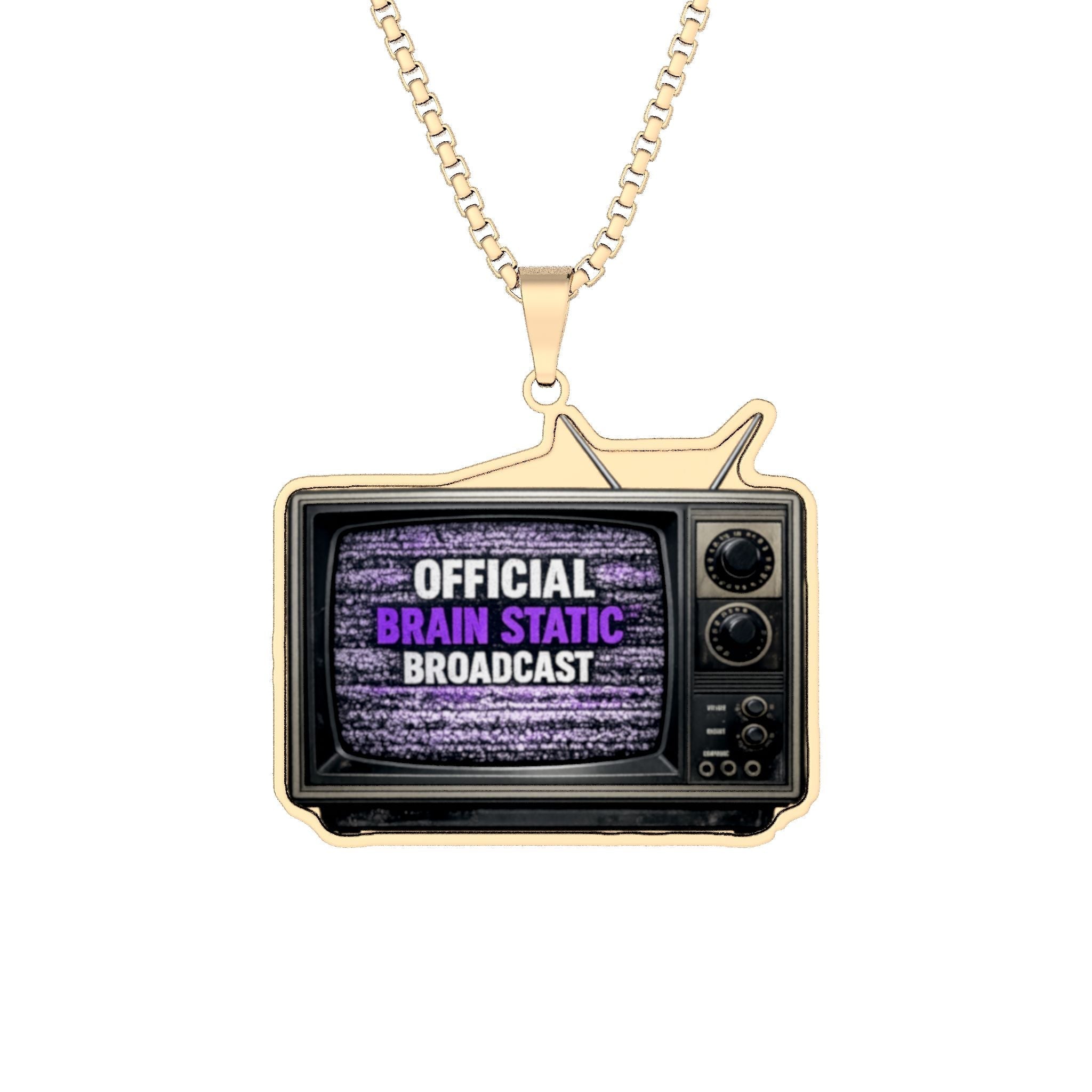 Official Brain Static Broadcast Retro TV Necklace | Epilepsy Awareness Pendant - Jewelry, Necklaces - EpiAl's Shop