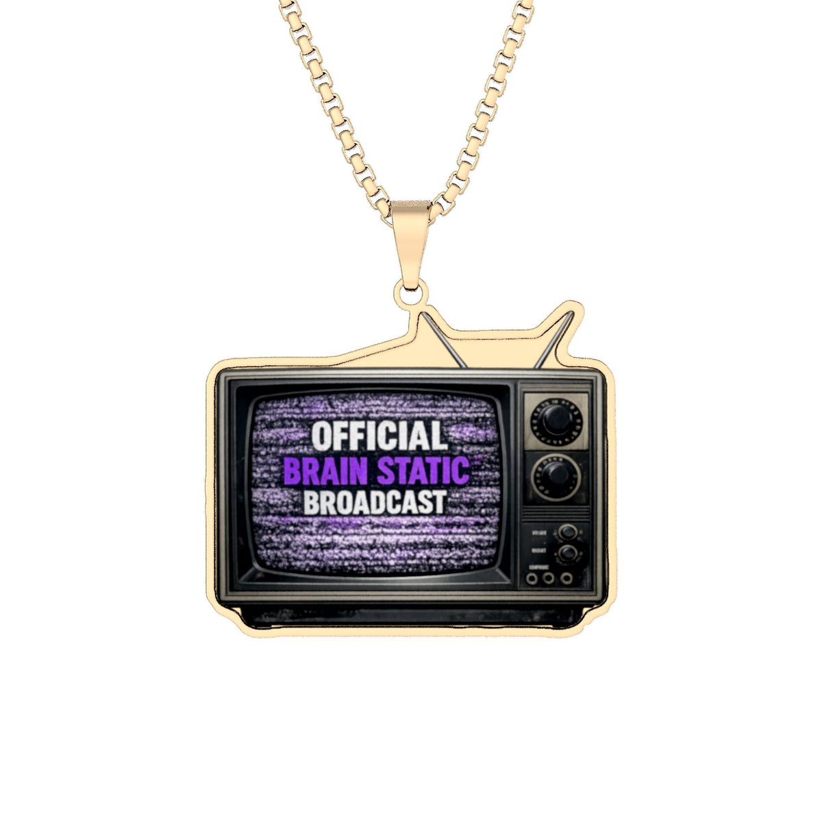 Official Brain Static Broadcast Retro TV Necklace | Epilepsy Awareness Pendant - Jewelry, Necklaces - EpiAl's Shop