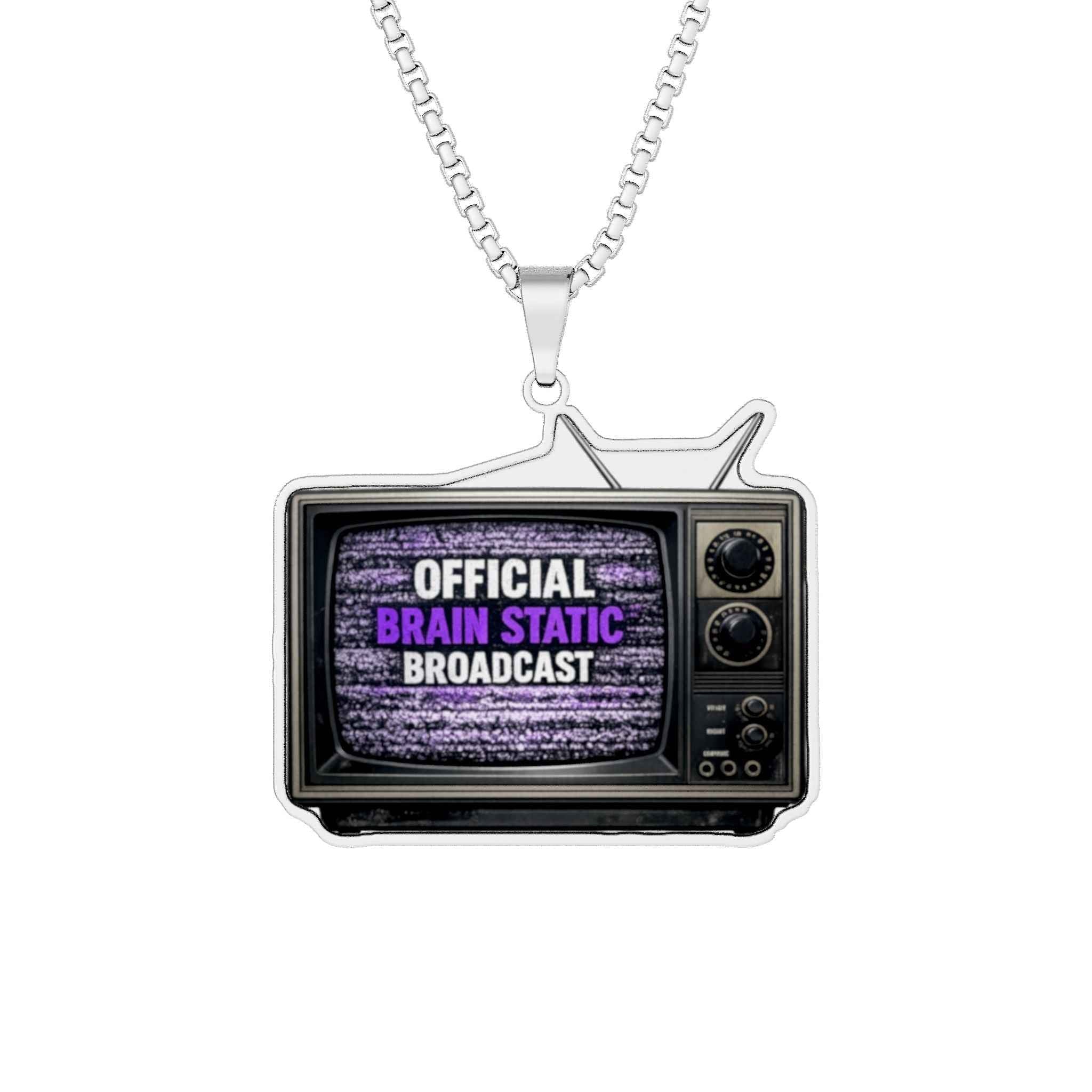 Official Brain Static Broadcast Retro TV Necklace | Epilepsy Awareness Pendant - Jewelry, Necklaces - EpiAl's Shop
