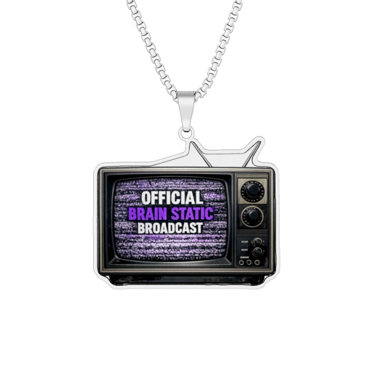 Official Brain Static Broadcast Retro TV Necklace | Epilepsy Awareness Pendant - Jewelry, Necklaces - EpiAl's Shop