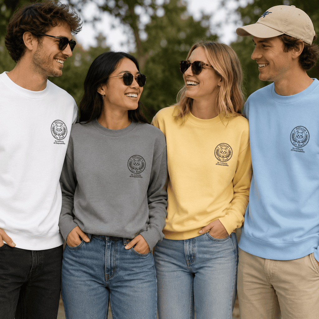 Official Cat Staff Embroidered Relaxed-Fit Sweatshirt - Clothing, Unisex, Sweatshirts - EpiAl's Shop