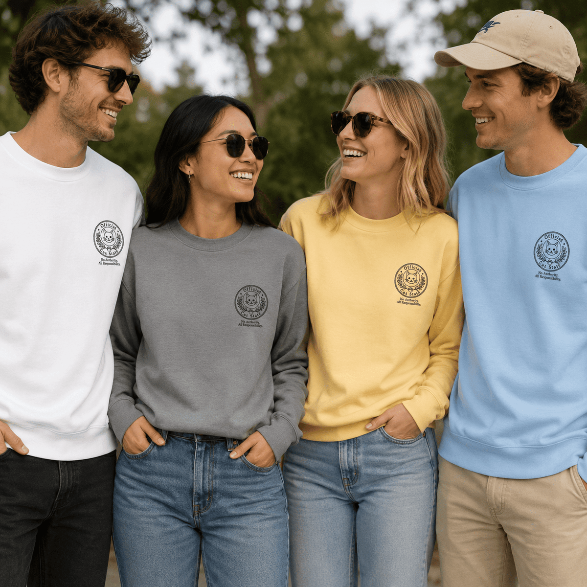Official Cat Staff Embroidered Relaxed-Fit Sweatshirt - Clothing, Unisex, Sweatshirts - EpiAl's Shop