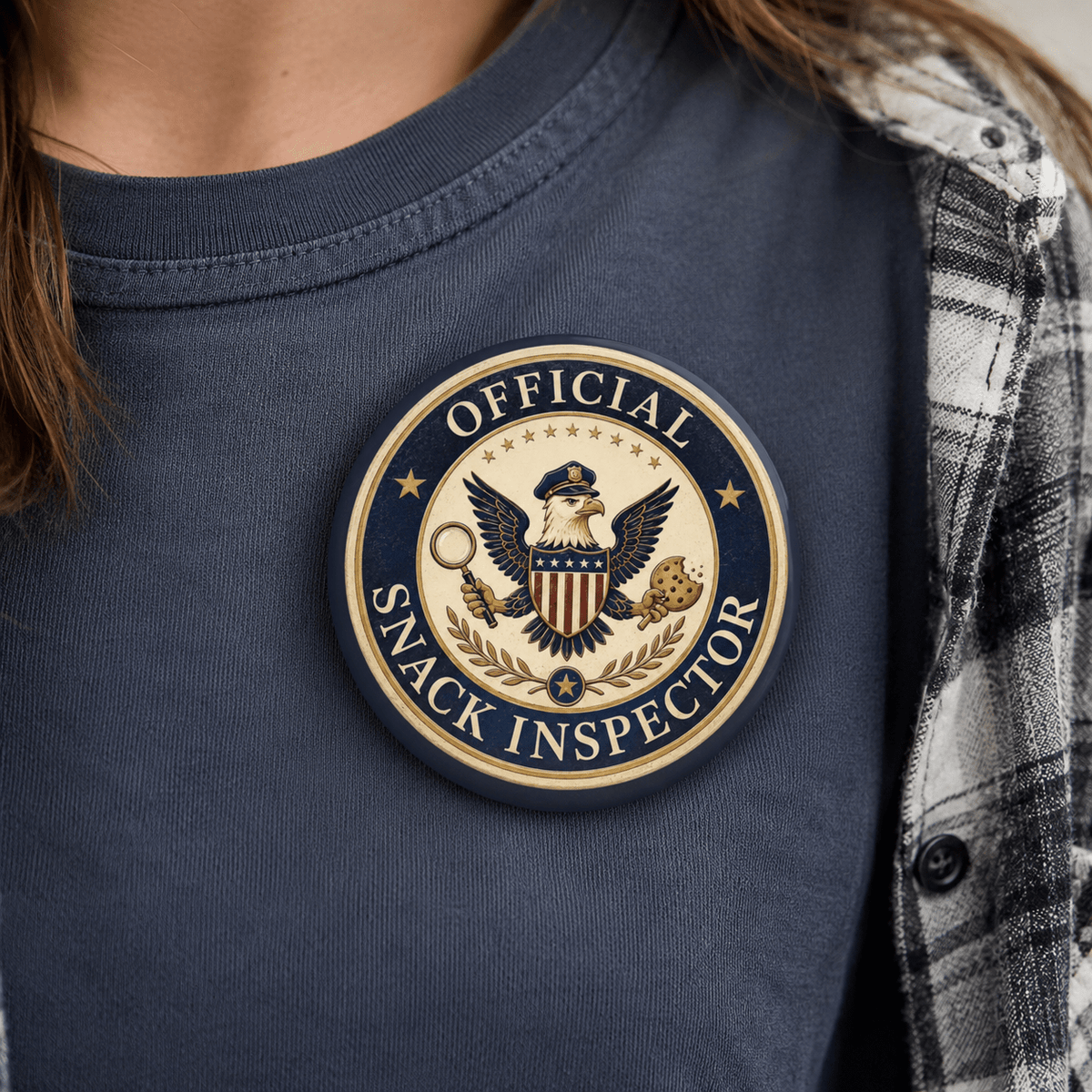 Official Snack Inspector Pinback Button - Buttons, Pinback - EpiAl's Shop