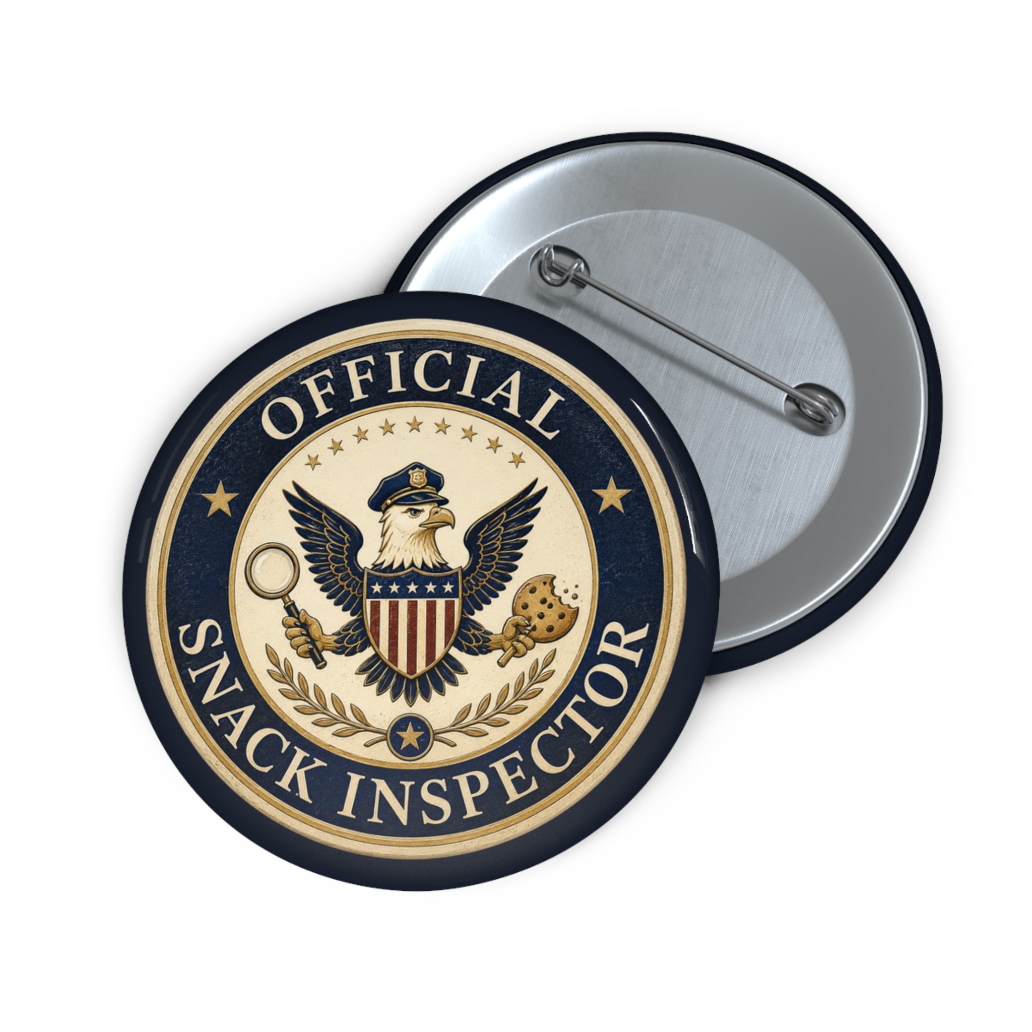 Official Snack Inspector Pinback Button - Buttons, Pinback - EpiAl's Shop