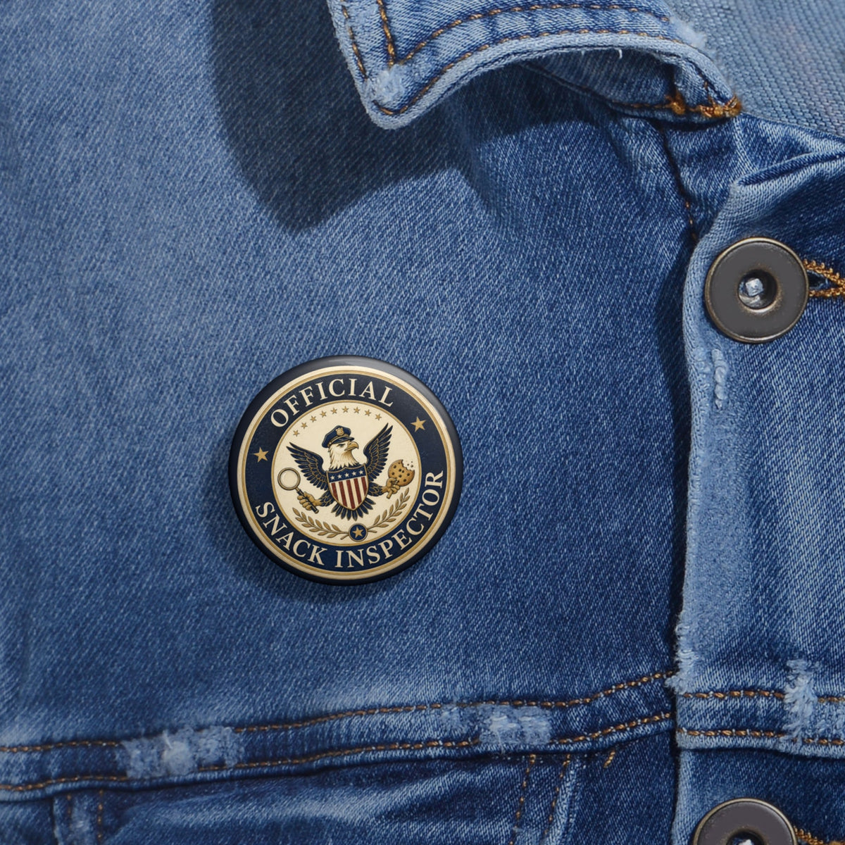Official Snack Inspector Pinback Button - Buttons, Pinback - EpiAl's Shop