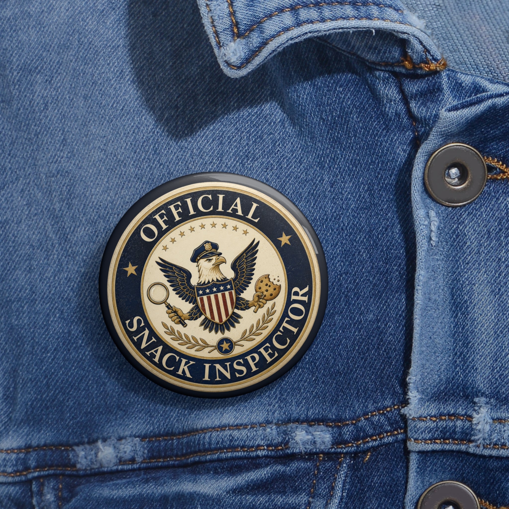 Official Snack Inspector Pinback Button - Buttons, Pinback - EpiAl's Shop