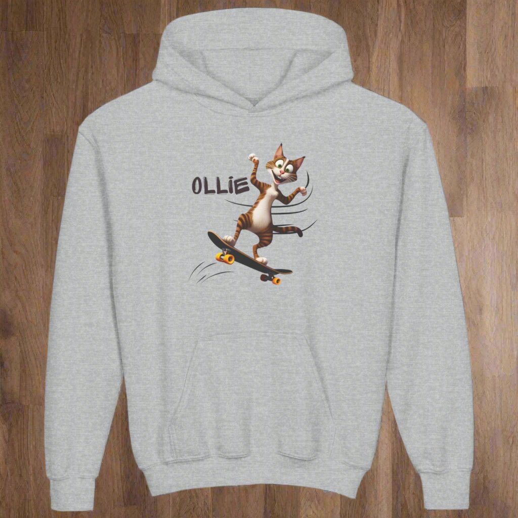 Ollie Cat Youth Hoodie - Cool & Fun Sweatshirt for Kids - Clothing, Kids & Infants - EpiAl's Shop