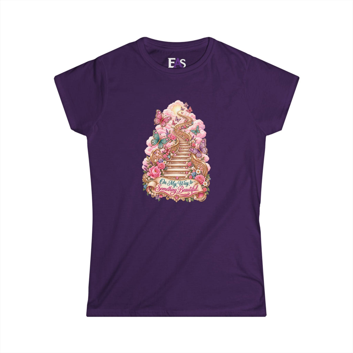 On My Way to Something Beautiful Women’s T-Shirt | Butterfly Stairway Country Glam Tee - Clothing, Women, T-Shirts - EpiAl's Shop