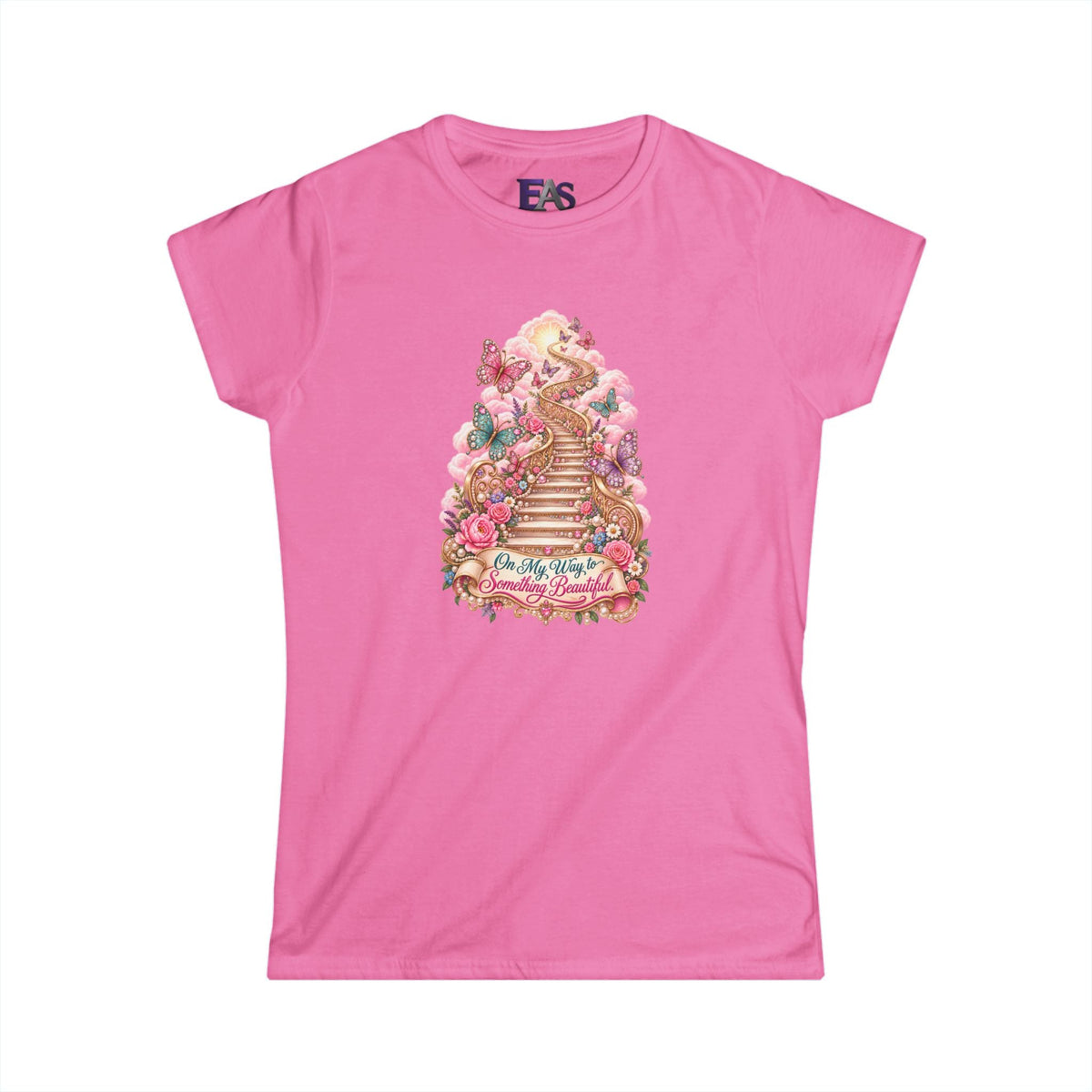 On My Way to Something Beautiful Women’s T-Shirt | Butterfly Stairway Country Glam Tee - Clothing, Women, T-Shirts - EpiAl's Shop