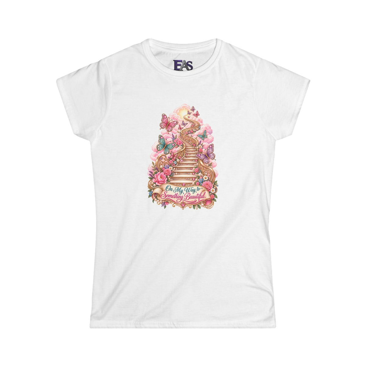 On My Way to Something Beautiful Women’s T-Shirt | Butterfly Stairway Country Glam Tee - Clothing, Women, T-Shirts - EpiAl's Shop