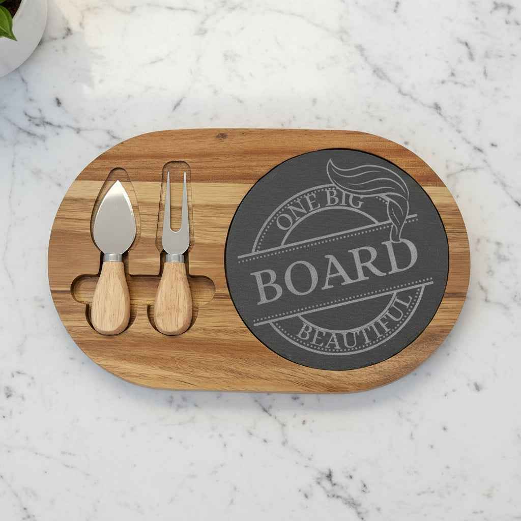 One Big Beautiful Board – Parody Slate & Acacia Charcuterie Set - Boards & Trays, Charcuterie - EpiAl's Shop