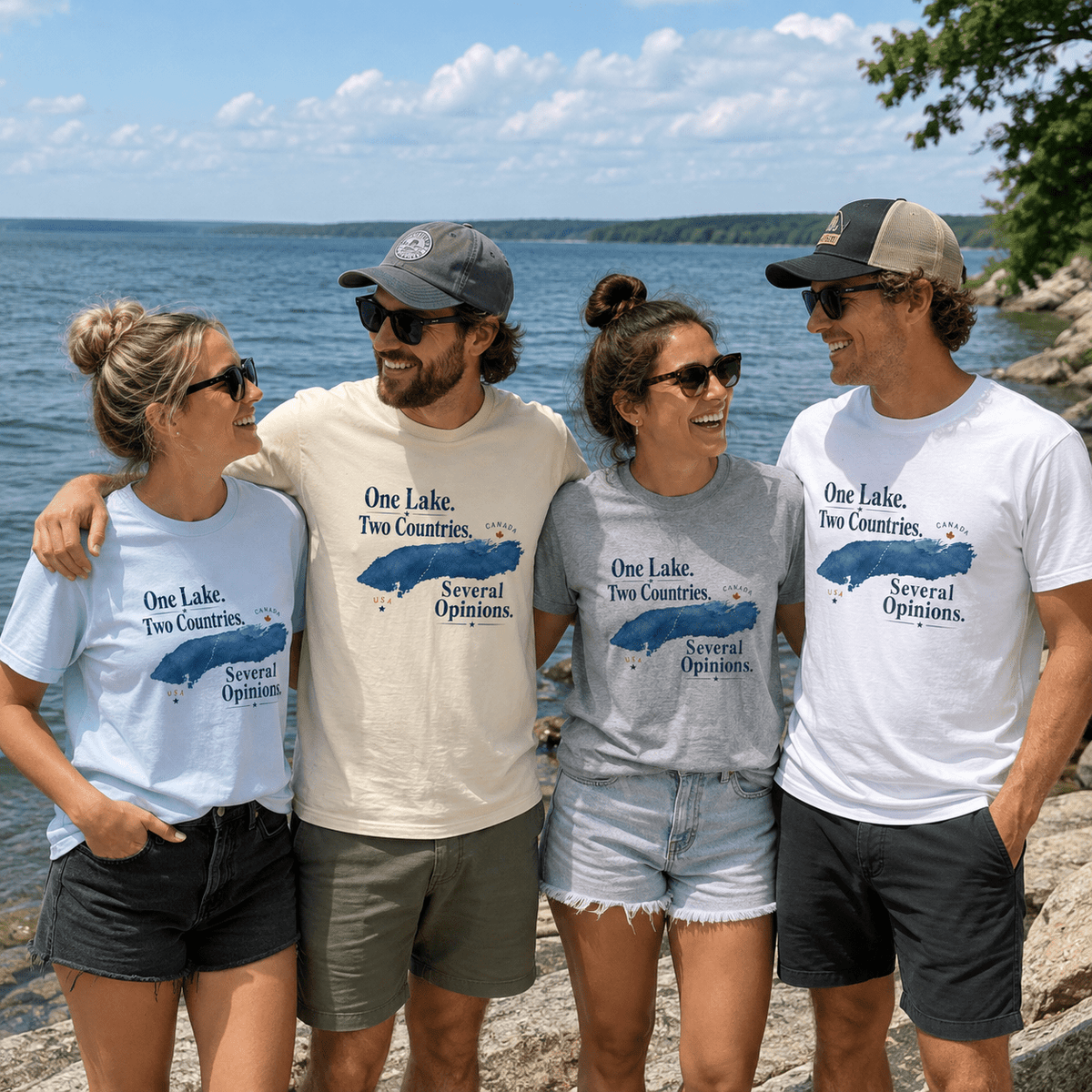 One Lake. Two Countries. Several Opinions. Lake Ontario Humor T-Shirt - Clothing, Unisex, T-Shirts - EpiAl's Shop