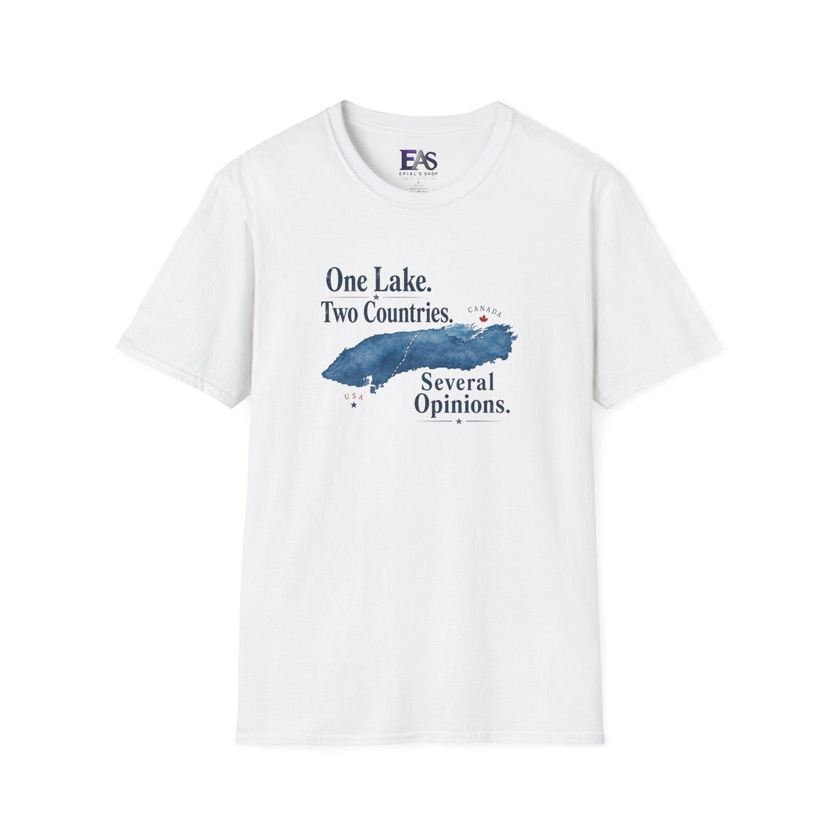 One Lake. Two Countries. Several Opinions. Lake Ontario Humor T-Shirt - Clothing, Unisex, T-Shirts - EpiAl's Shop