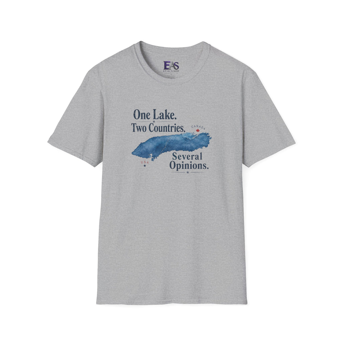 One Lake. Two Countries. Several Opinions. Lake Ontario Humor T-Shirt - Clothing, Unisex, T-Shirts - EpiAl's Shop