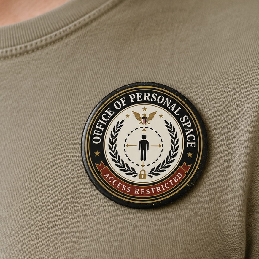 Office of Personal Space Access Restricted Pinback Button