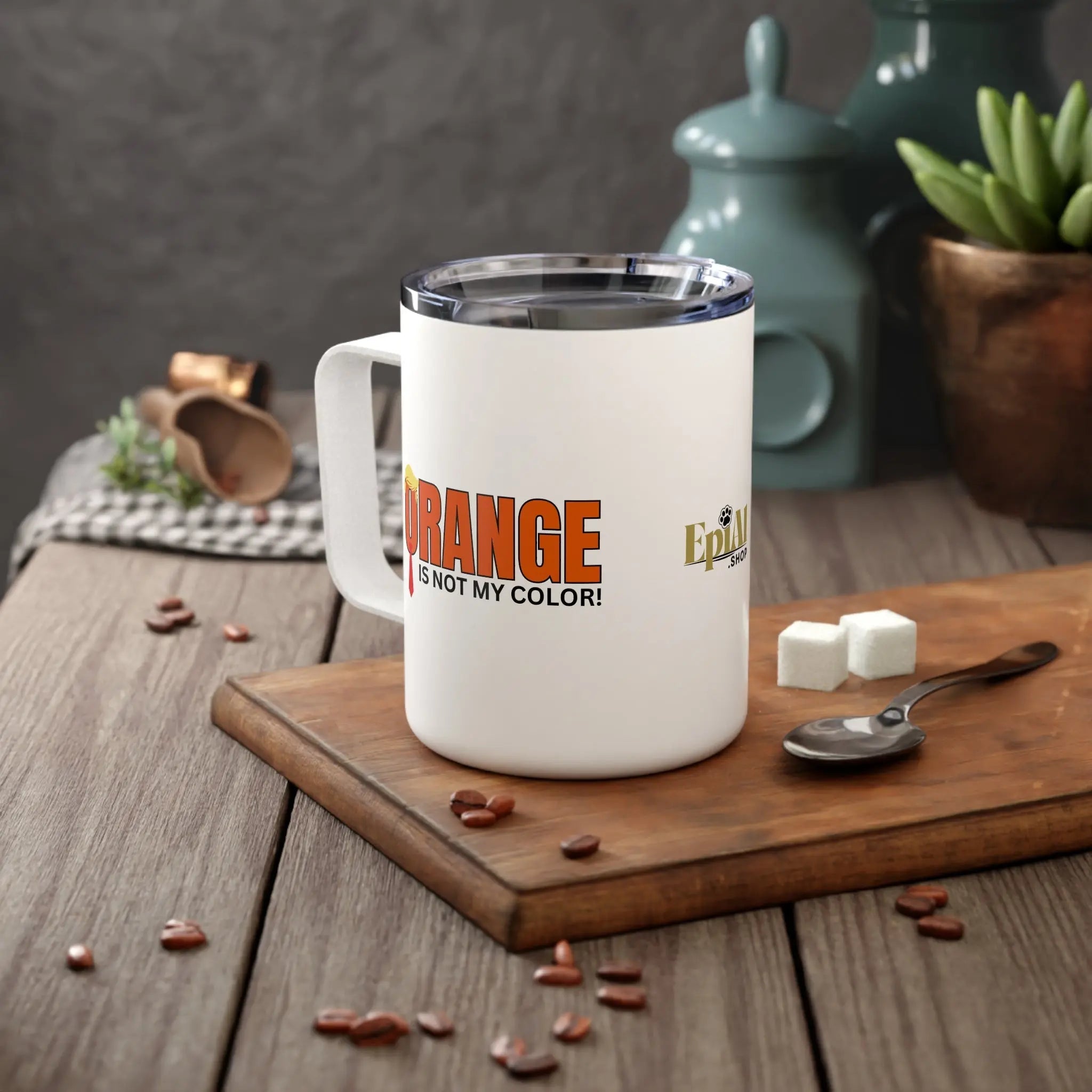 Orange Is Not My Color Insulated Coffee Mug - 10oz - Drinkware, Coffee Mugs - EpiAl's Shop