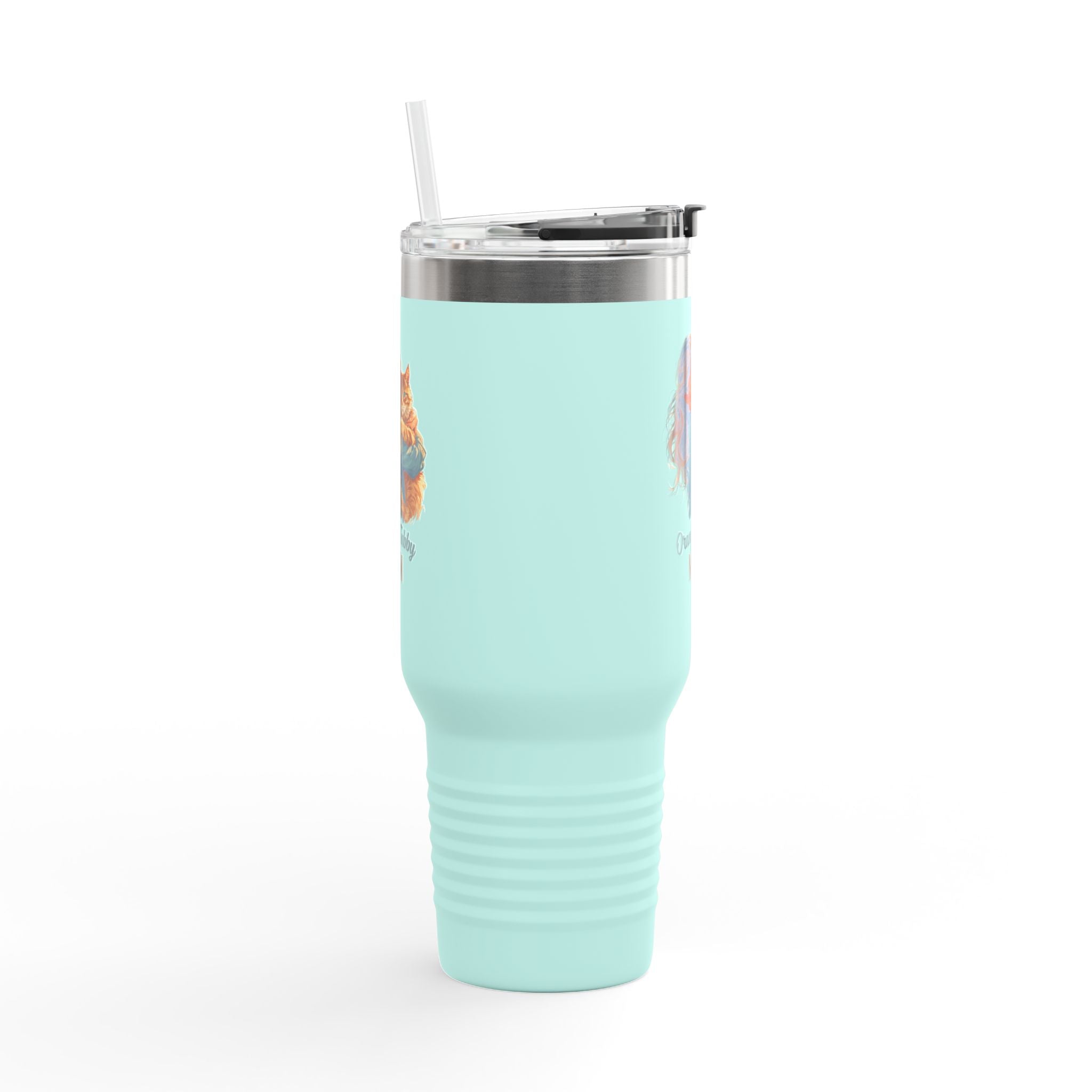 Orange Tabby Mom Cat Lover's Insulated Travel Mug, 40oz - Drinkware, Travel Mugs - EpiAl's Shop