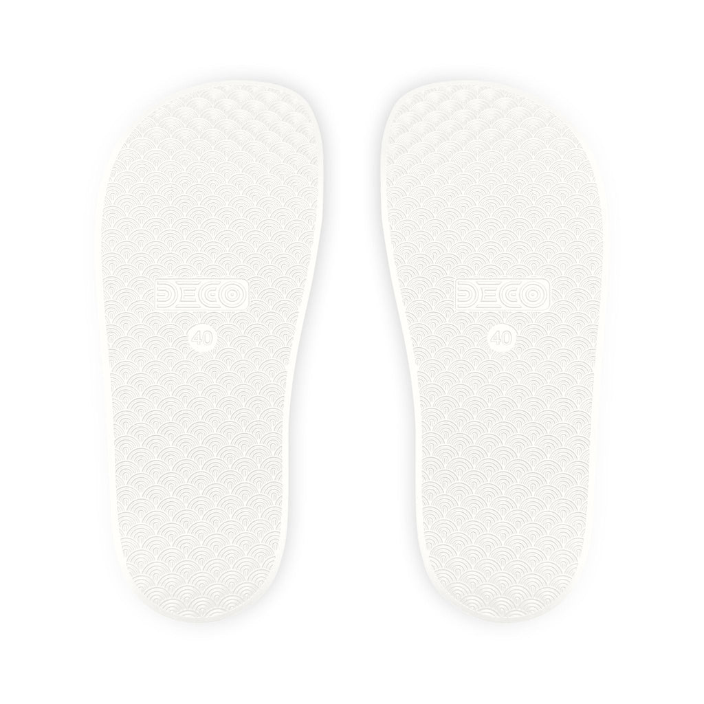 Out of Office Blue Toile Slide Sandals (Removable Strap) - Shoes, Sandals - EpiAl's Shop