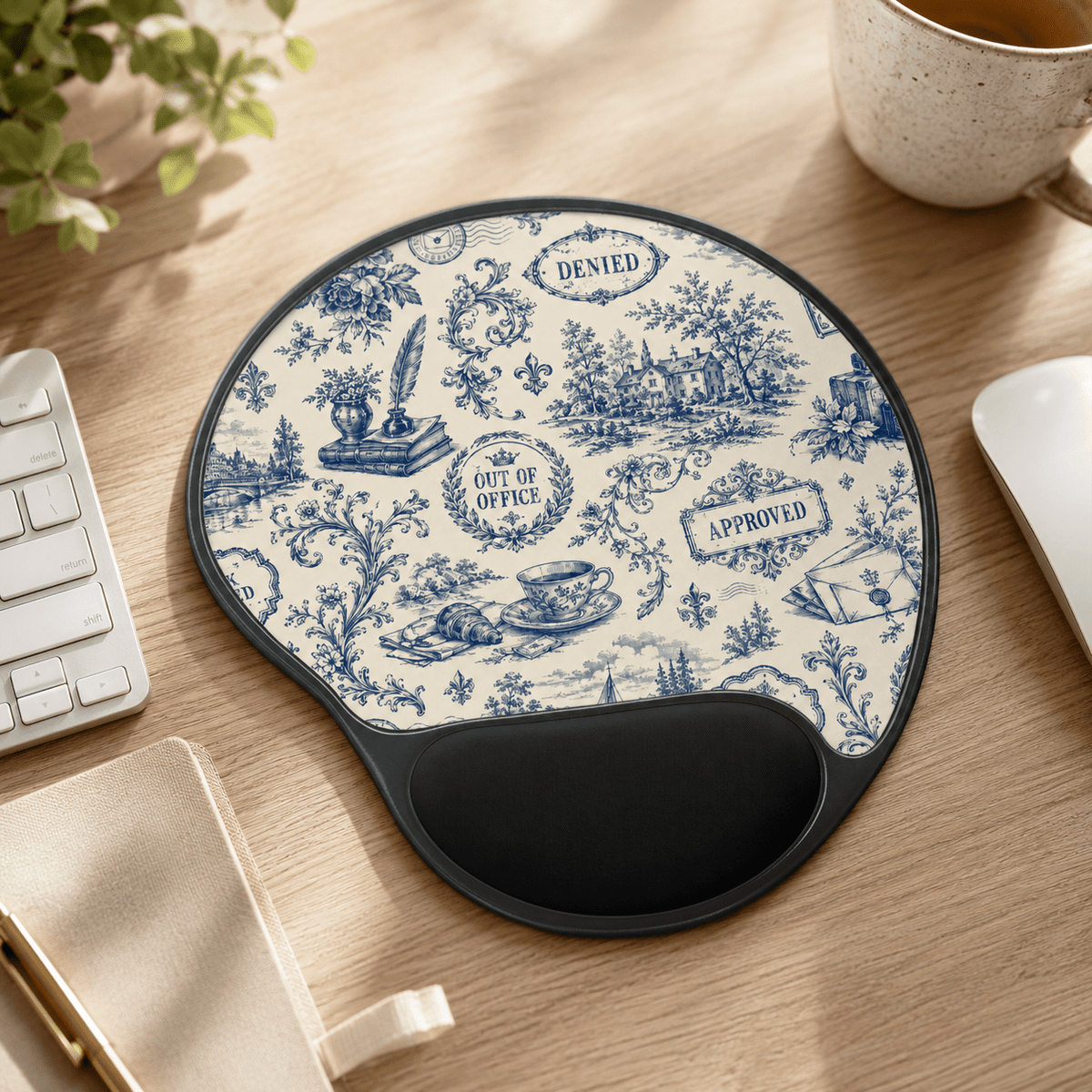 Out of Office Toile Ergonomic Mouse Pad - Pads, Mouse & Desk - EpiAl's Shop