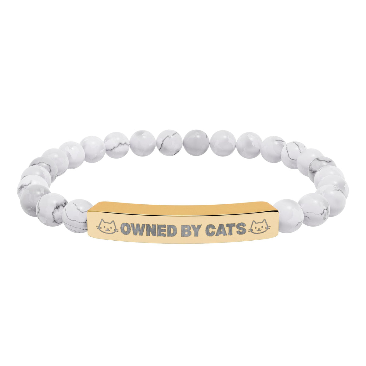 Owned by Cats Natural Stone Bar Bracelet - Jewelry, Bracelets - EpiAl's Shop