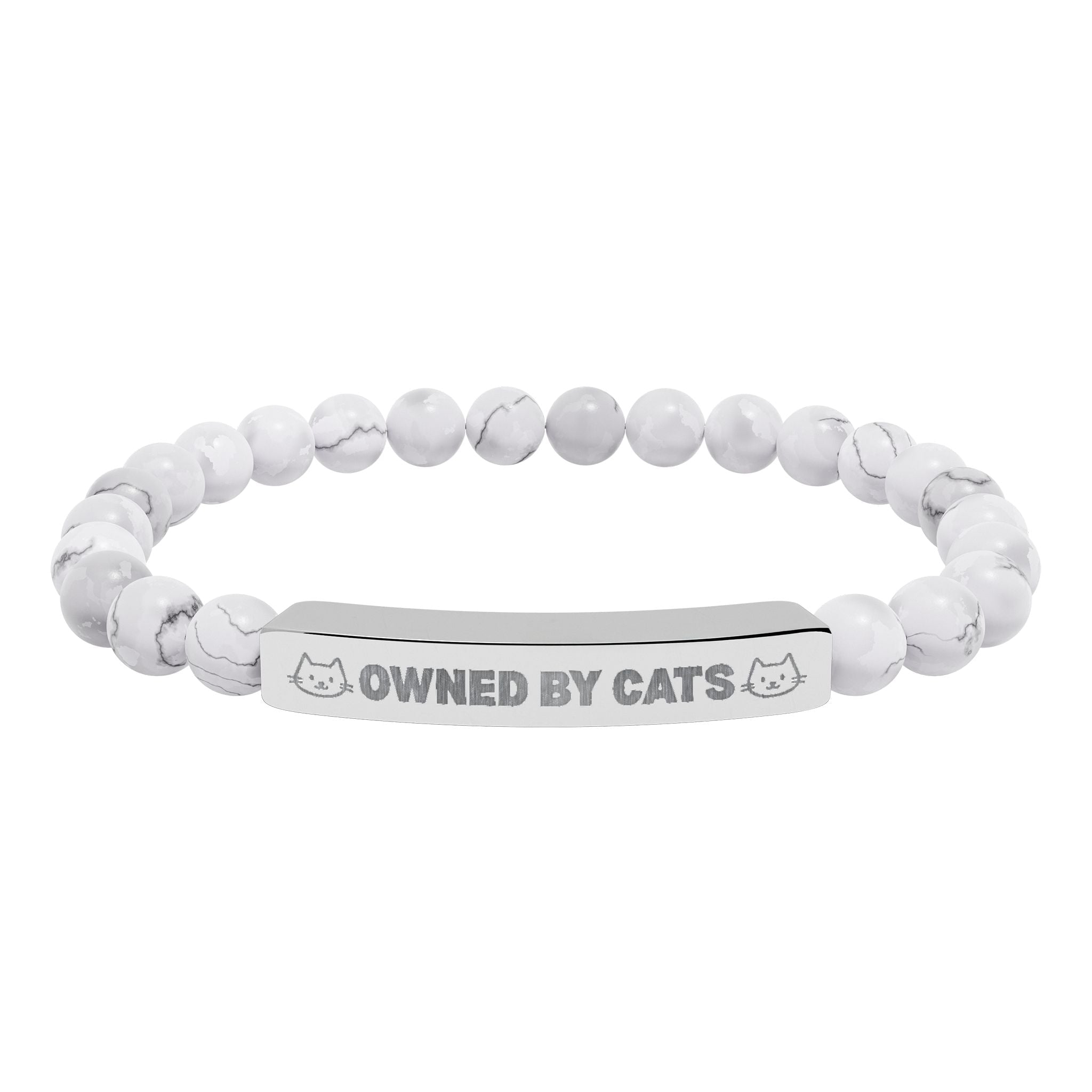 Owned by Cats Natural Stone Bar Bracelet - Jewelry, Bracelets - EpiAl's Shop