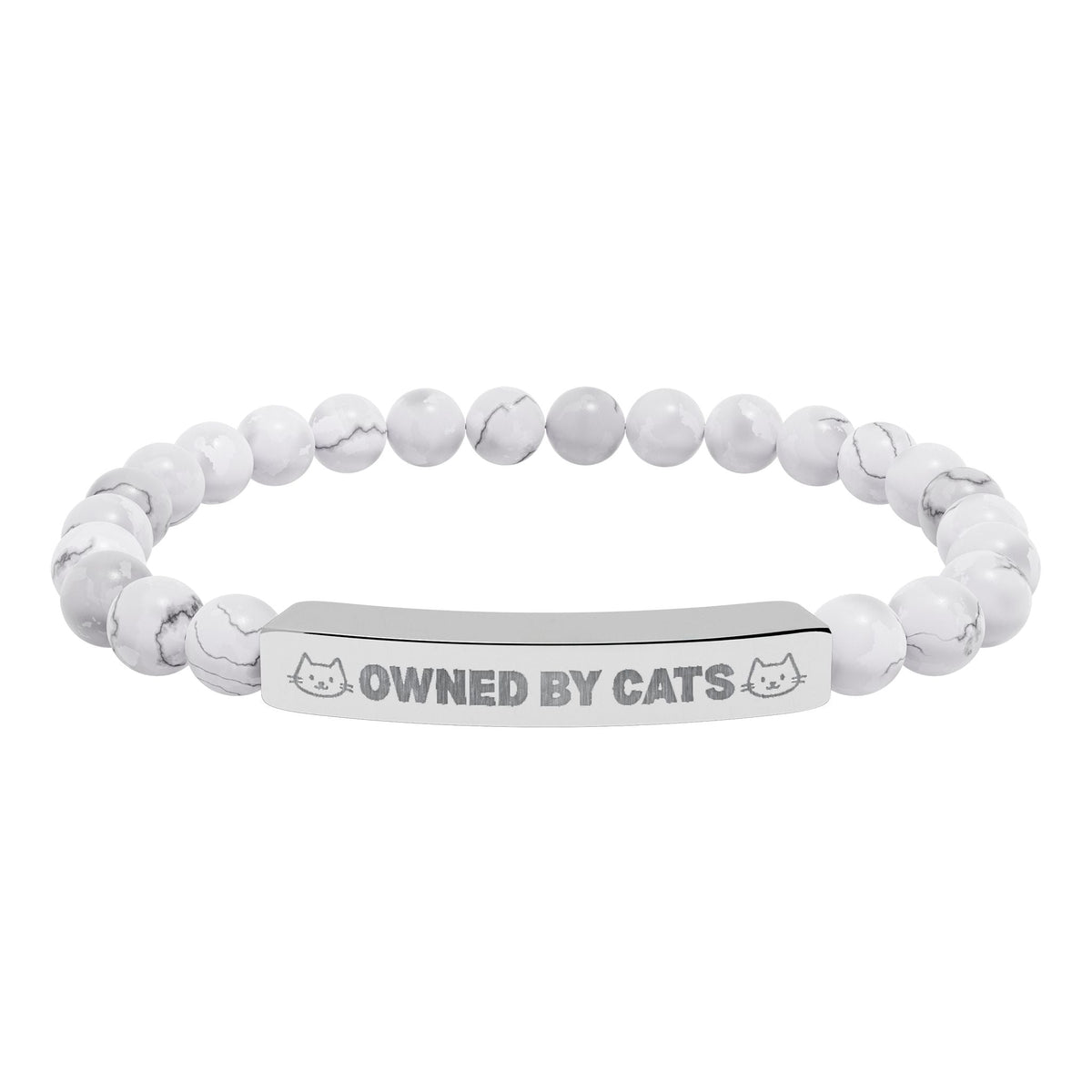 Owned by Cats Natural Stone Bar Bracelet - Jewelry, Bracelets - EpiAl's Shop