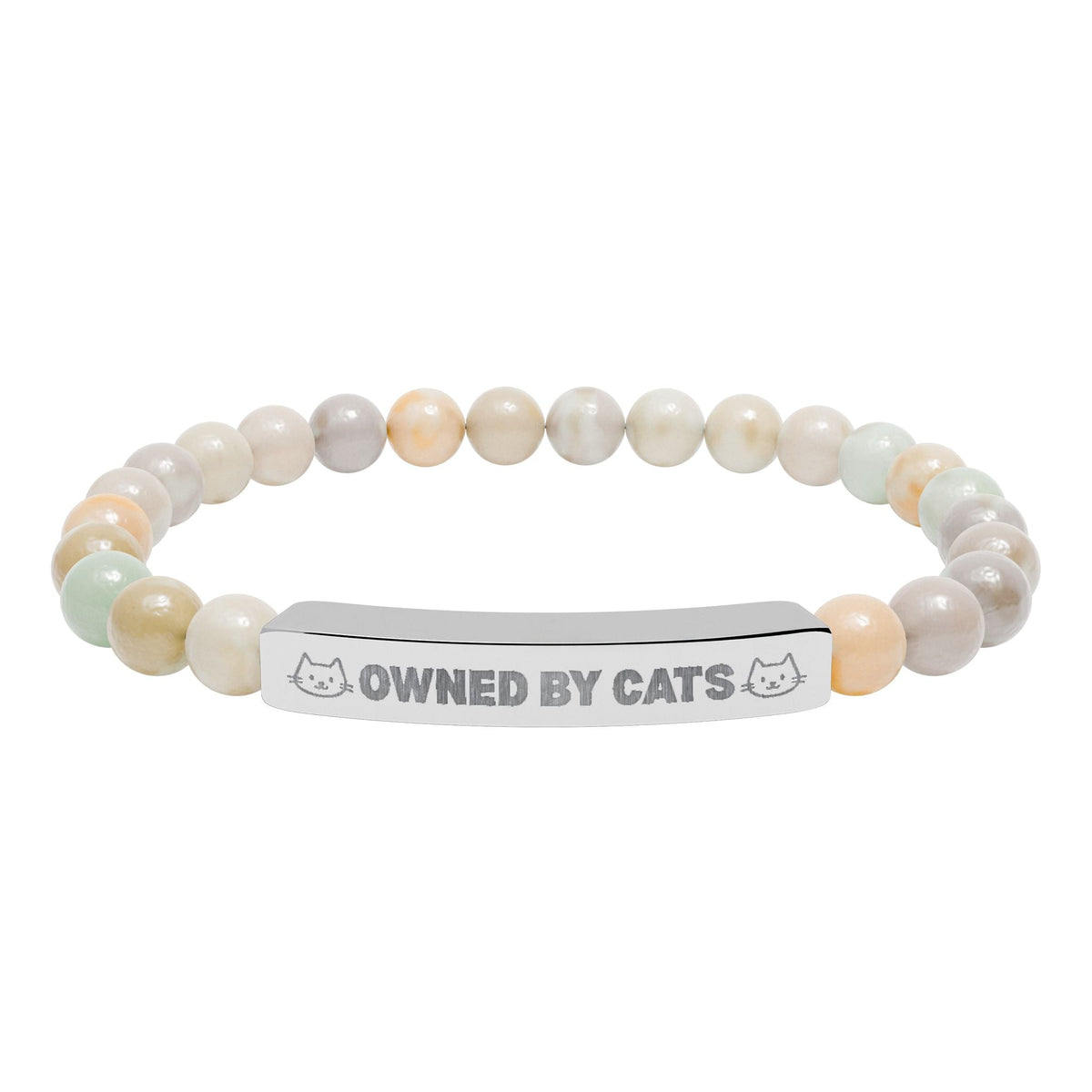 Owned by Cats Natural Stone Bar Bracelet - Jewelry, Bracelets - EpiAl's Shop