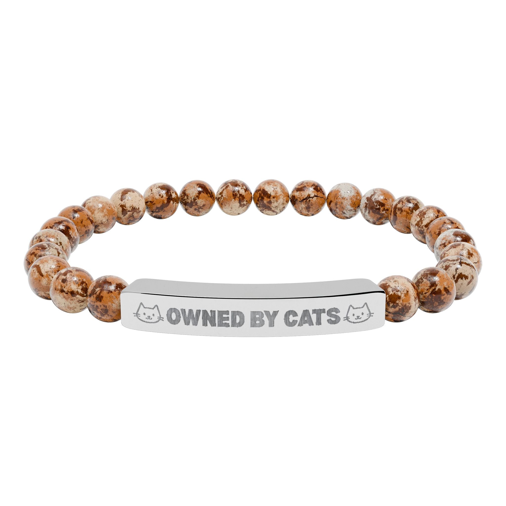 Owned by Cats Natural Stone Bar Bracelet - Jewelry, Bracelets - EpiAl's Shop
