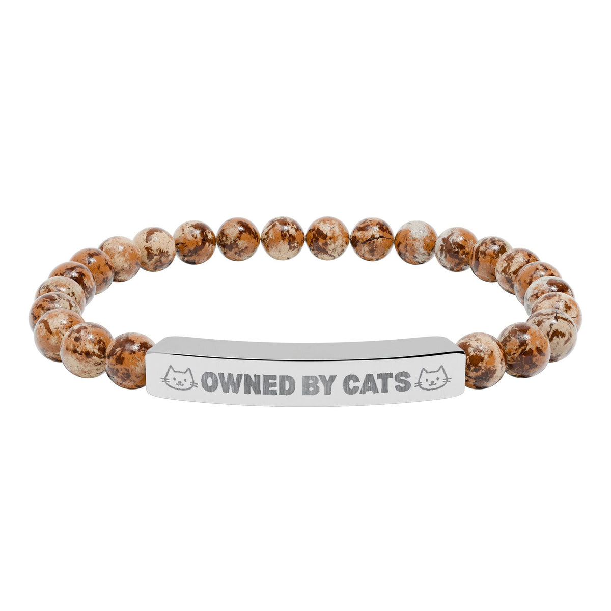 Owned by Cats Natural Stone Bar Bracelet - Jewelry, Bracelets - EpiAl's Shop