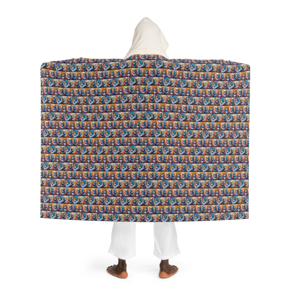 Painted Kitties Cozy Hooded Sherpa Fleece Blanket - Decor, Blankets & Comforters - EpiAl's Shop