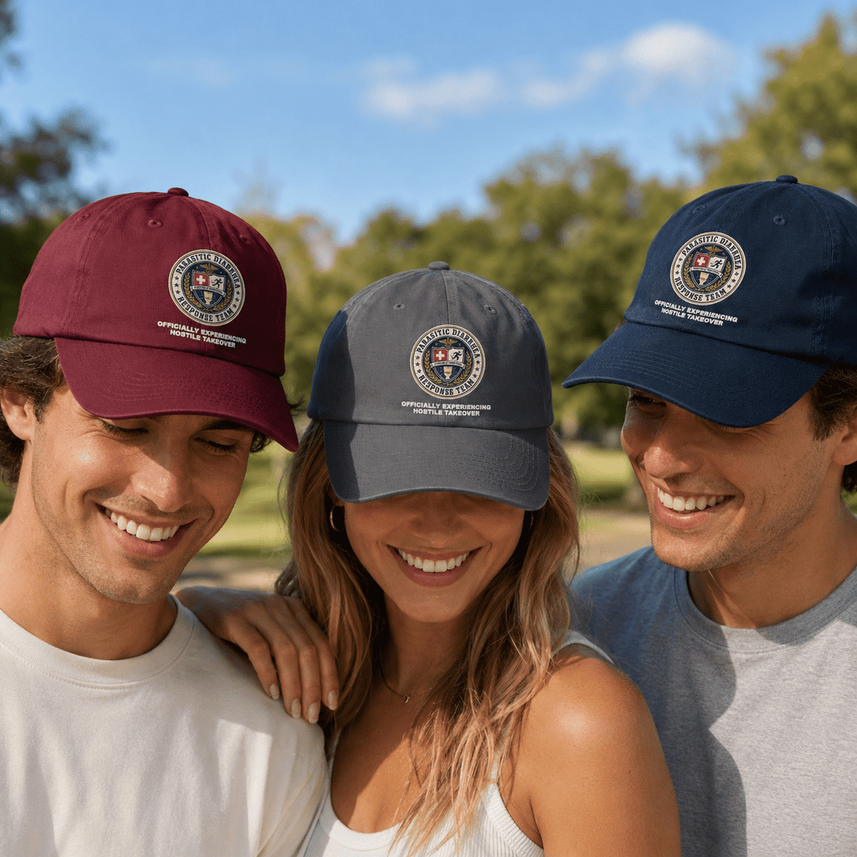 Parasitic Diarrhea Response Team Dad Hat - Hats, Baseball & Trucker - EpiAl's Shop