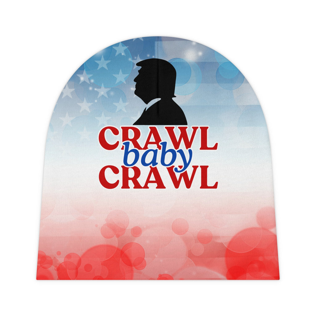 Patriotic Baby Beanie with 'Crawl Baby Crawl' Design - Hats, Beanie (Baby) - EpiAl's Shop