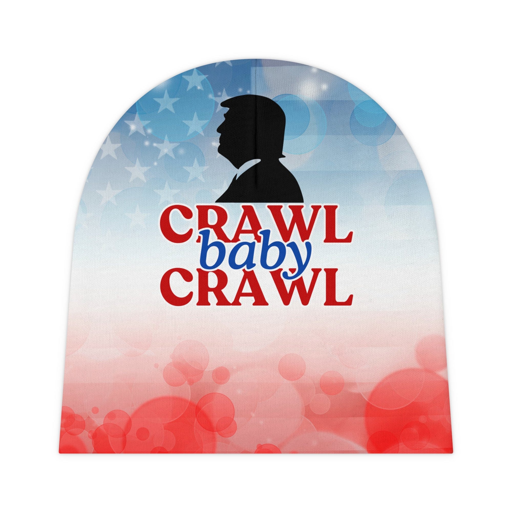 Patriotic Baby Beanie with 'Crawl Baby Crawl' Design - Hats, Beanie (Baby) - EpiAl's Shop