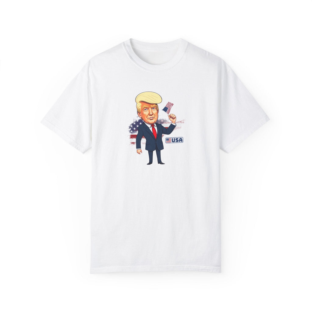 Patriotic Cartoon T-Shirt - Unisex Garment - Dyed Tee with Trump Design - Clothing, T-shirts - EpiAl's Shop