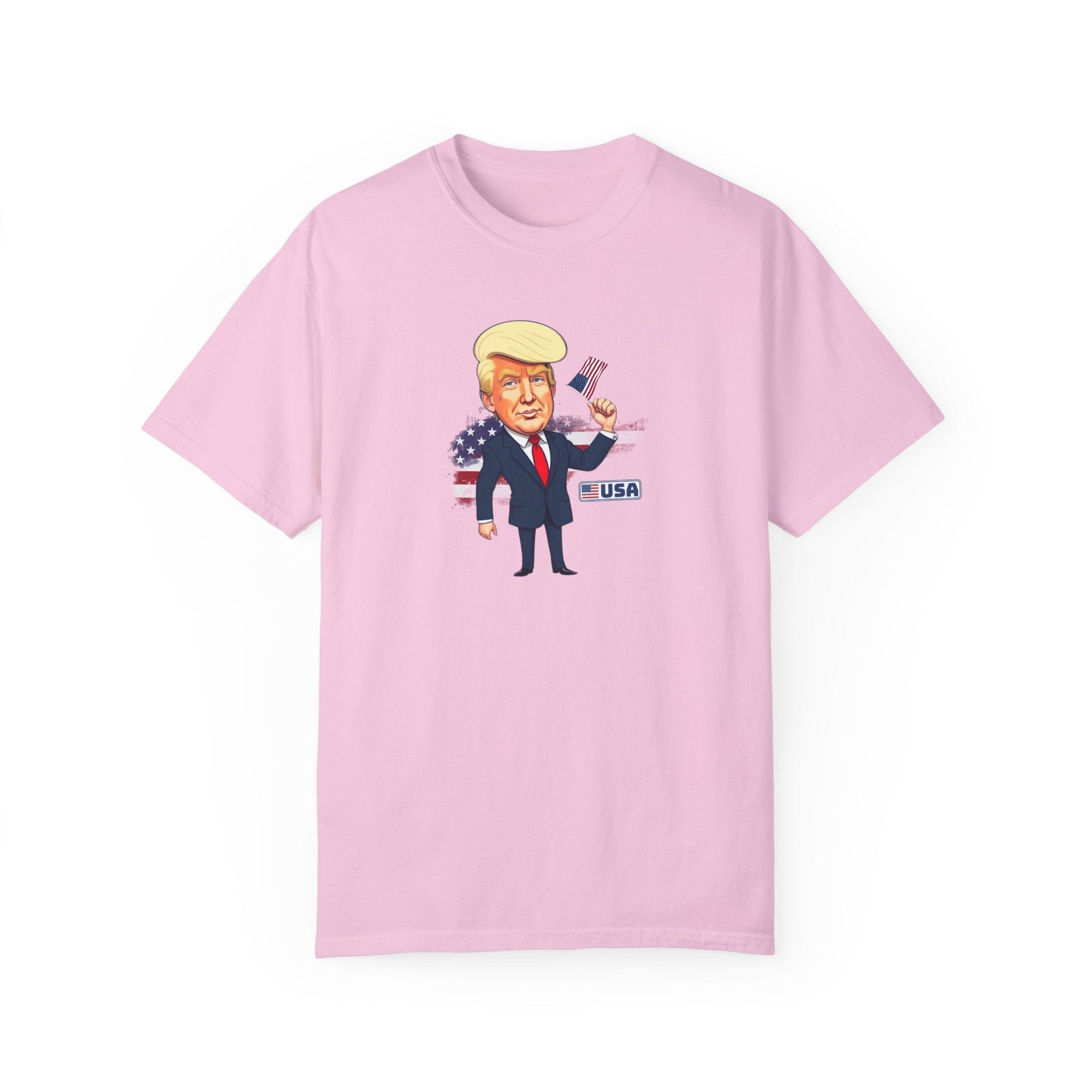 Patriotic Cartoon T-Shirt - Unisex Garment - Dyed Tee with Trump Design - Clothing, T-shirts - EpiAl's Shop