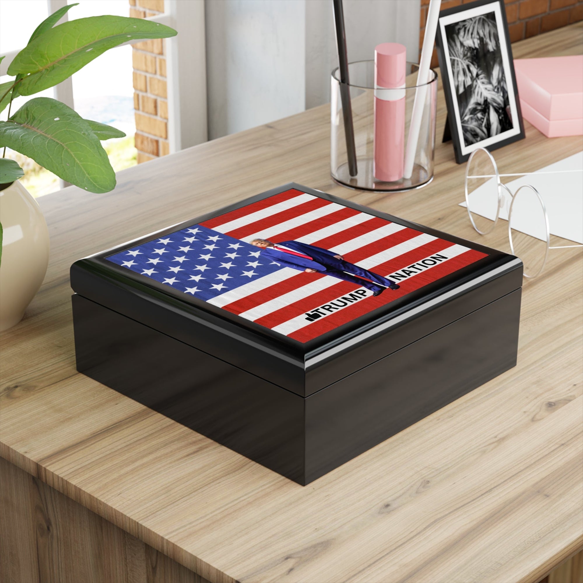 Patriotic Jewelry Box with 'Trump Nation' Design - Decor, Bedroom, Jewelry Boxes - EpiAl's Shop