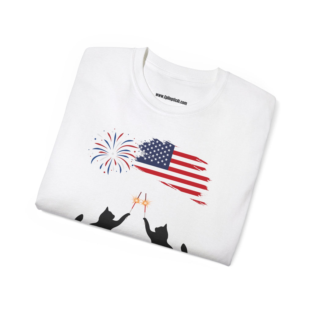 Patriotic Kitties Unisex Ultra Cotton Tee - T - Shirt - Epileptic Al’s Shop