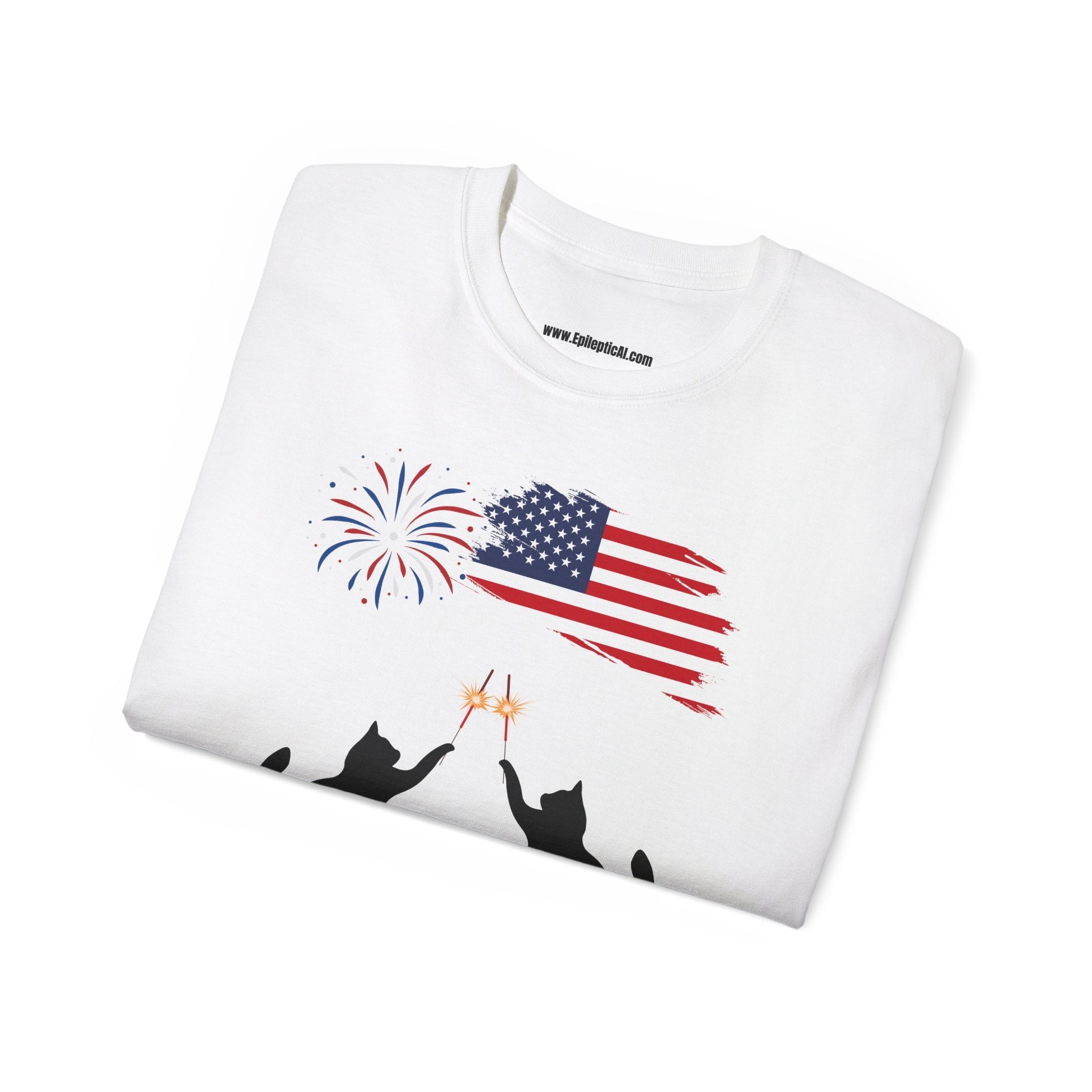Patriotic Kitties Unisex Ultra Cotton Tee - T - Shirt - Epileptic Al’s Shop